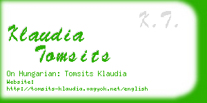 klaudia tomsits business card